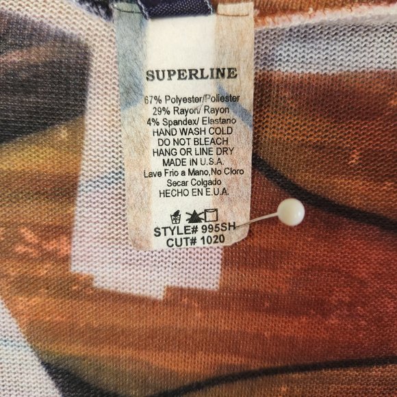 New Mix Superline Abstract Floral Lightweight Knit Cardigan Size Medium - Picture 3 of 10